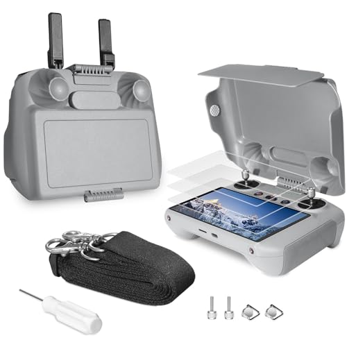Arzroic RC 2 Protective Sun Hood Kit with Screen Protector & Neck Lanyard for DJI Mini 5 Pro/Avata 360/Mini 4 Pro/Mavic 4 Pro/Flip/Air 3S/Air 3 Accessories - style: Sun Hood + Screen Protector + Lanyard