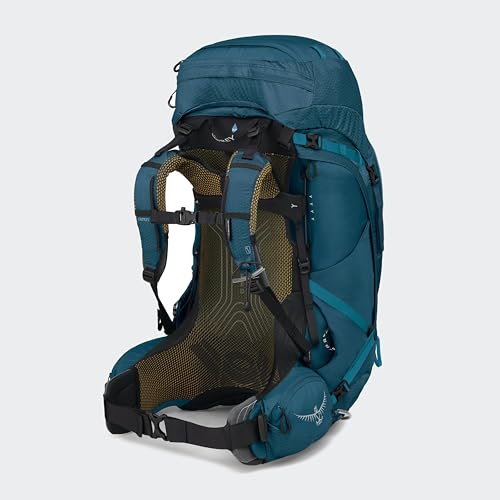 Osprey Atmos AG 65L Men's Backpacking Backpack, Venturi Blue, S/M - color: Venturi Blue, size: Small-Medium
