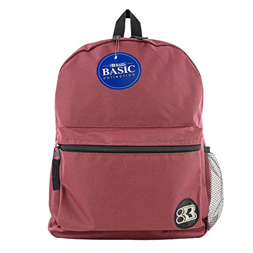 BAZIC PRODUCTS 16in Burgundy Basic Backpack, for School Travel Work, Case of 12 - color: Burgundy, size: 12-Pack
