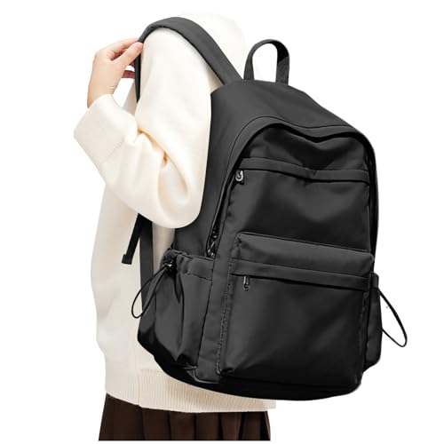 Black Backpack for School, High School Bookbag Back Pack for Teens Girls Boys, Lightweight College Backpack Book Bag for Women Men, Simple Casual Daypack Backpack Mochilas Escolares para Adolescentes - color: Black