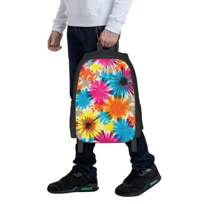 Slim Anti Theft Laptop Backpack Tribal Ethnic Tie Dye, Large Volume Travel Daypack Durable Polyester Carry Bag for Office Business Outdoor Trekking - color: Design (1023)