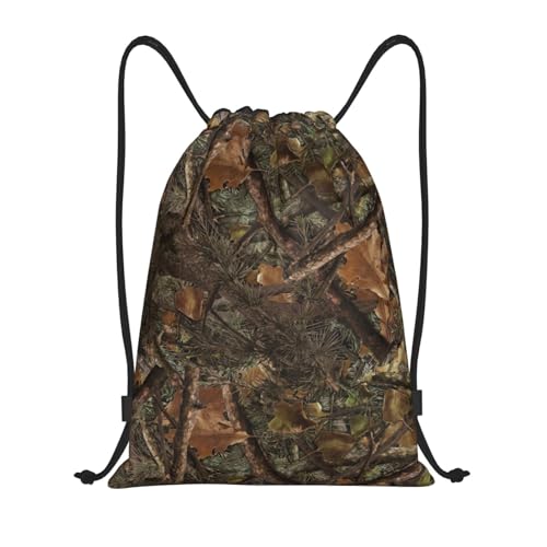 Gianlaima Camo Green Forest Drawstring Backpack Sport Gym Sack For Men Women - color: Black24