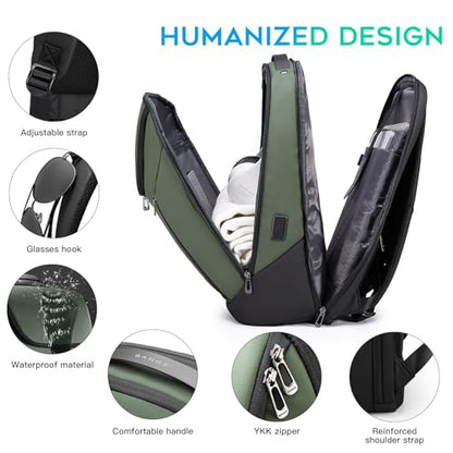 FUTURE AESTHETIC Business Smart Backpack Waterproof fit 15.6 Inch Laptop Backpack with USB Charging Port,Travel Durable Backpack - color: Green