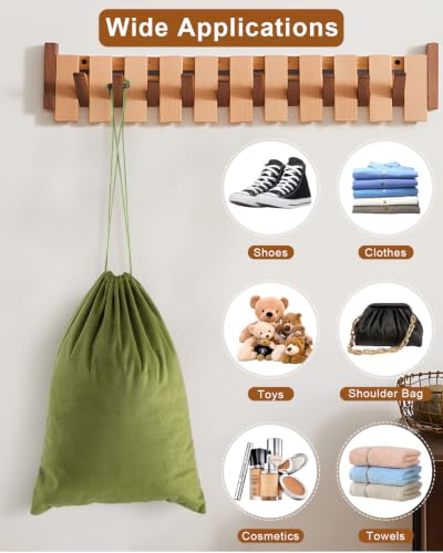 4 Pcs Shoe Bags for Travel, Dust Velvet Bags, Sage Green, 17.3x12.6 Inch - color: Sage Green, size: 17.3"x12.6"