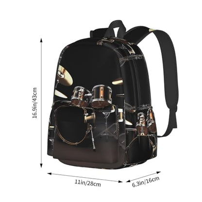 Cool Drum Set Travel Backpack for Men Women 15.6 inch Laptop Backpack Casual Daypack for Weekender - color: Cool Drum Set