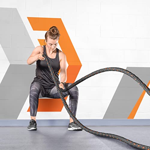 METIS Battle Ropes – Durable Fitness Ropes for Strength Training, 30ft/40ft/50ft Options – Ideal for Home Workouts & Gyms with Anti-Fray Handles - size: 50ft, style: 2 inch