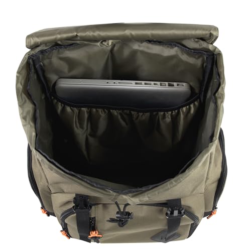 Kelty Hiking Backpacks 23 L Canvas Travel Laptop Backpack for Men Women, 18" Business Work Rucksack College Computer Bag (Olive Travel Pack)