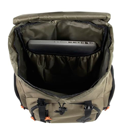 Kelty Hiking Backpacks 23 L Canvas Travel Laptop Backpack for Men Women, 18" Business Work Rucksack College Computer Bag (Olive Travel Pack)