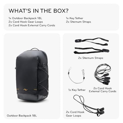 Peak Design Outdoor Backpack 18L, Eclipse, Compact & Lightweight Frameless Daypack, 270-Degree Rear Zip, Ideal for Day Hikes, Hydration, Camera Carry & Commuting, Versatile Backpack for Men and Women - color: Eclipse