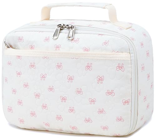 LEDAOU Lunch Bag Kids Lunch Box Girls Boys Insulated Lunch Bag Reusable Lunchbox for School Picnic Hiking Daycare - color: Bow-Flower