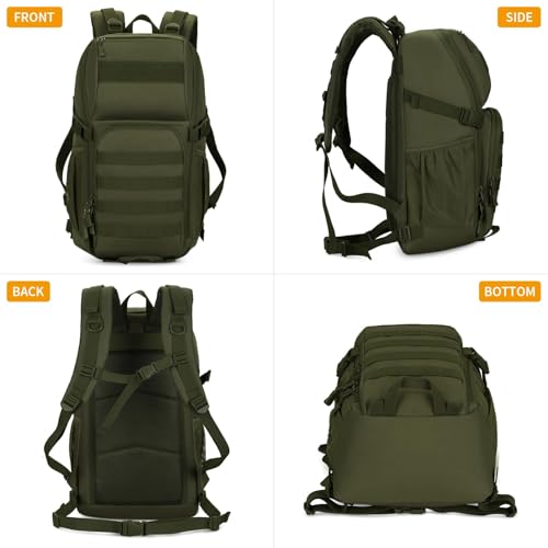 HUNTVP Tactical Backpack Military MOLLE Backpack Hunting Rucksack Gear Assault Pack 25L WR (Army Green) - color: Army Green-25l, size: 25L