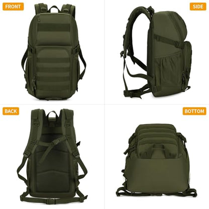 HUNTVP Tactical Backpack Military MOLLE Backpack Hunting Rucksack Gear Assault Pack 25L WR (Army Green) - color: Army Green-25l, size: 25L