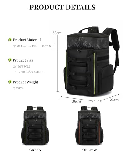 Drone Backpack 50L Professional for DJI FPV/Mavic/Air, Water Resistant Travel Backpack with 16" Laptop Compartment, Large Skateboard Backpack Carry on Backpack Airplane Approved Black Orange - color: Black Orange