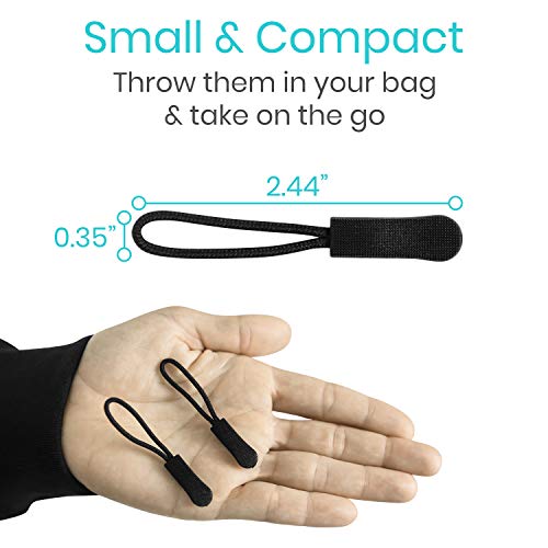 Vive Zipper Pulls Replacement (10 Pack) - Helper Grip Fix for Clothes, Shoes, Purse, Handbag, Luggage, Jacket, Backpack, Boot - Universal Easy Gripper Puller - Set of Plastic Repair Tabs Dexterity Aid