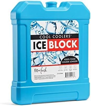 Cool Coolers by Fit + Fresh,XL Cooler Ice Block,Large and Powerful Ice Pack,Perfect for Insulated Cooler,Beach Bag,Backpack-Cooler & Travel,Blue,(Pack of 8) - size: Large Cooler Ice (Pack of 8)