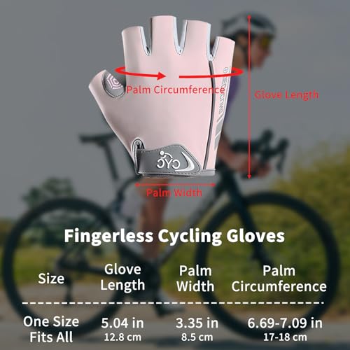Men's & Women's Fingerless Cycling Gloves - Gel Padded, Anti-Slip Grip for Mountain Road Bike Riding, MTB, Workout & Training, Breathable & Adjustable Biking Gloves - color: Pink