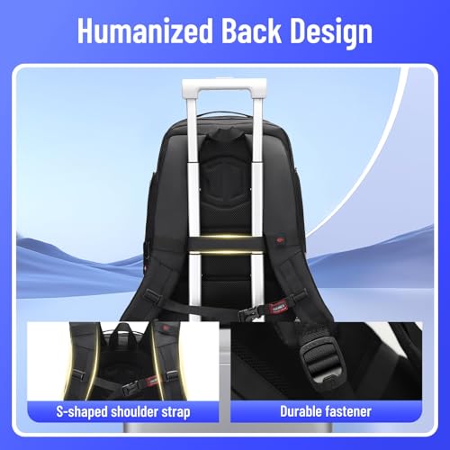 40L Laptop Backpack, Carry-On Weekender Bag with USB Port & TSA Lock, 17.3 Inch Business Travel Backpack for Men, Expandable Overnight Bag with Large Capacity & Flight Approved Design - color: 20174-black