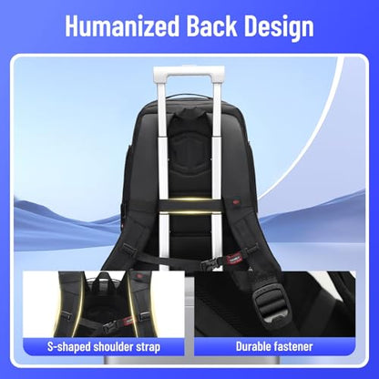 40L Laptop Backpack, Carry-On Weekender Bag with USB Port & TSA Lock, 17.3 Inch Business Travel Backpack for Men, Expandable Overnight Bag with Large Capacity & Flight Approved Design - color: 20174-black