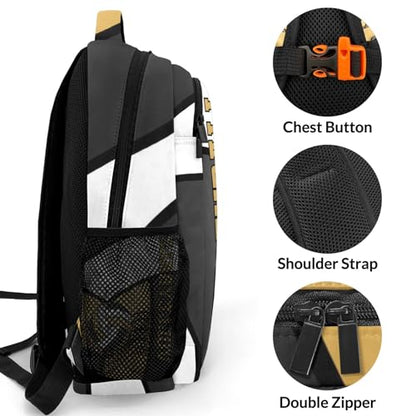 Volleyball Gold Black Shoulders Bag Backpacks Casual Daypacks for Women Men Party Sports - color: Muilti 13