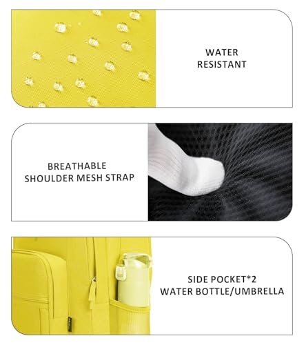 abshoo Classical Basic Womens Travel Backpack For College Men Water Resistant Bookbag (Yellow) - color: Yellow, size: 16.5 Inc