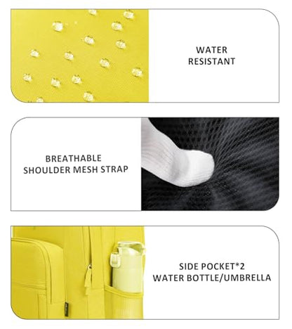 abshoo Classical Basic Womens Travel Backpack For College Men Water Resistant Bookbag (Yellow) - color: Yellow, size: 16.5 Inc