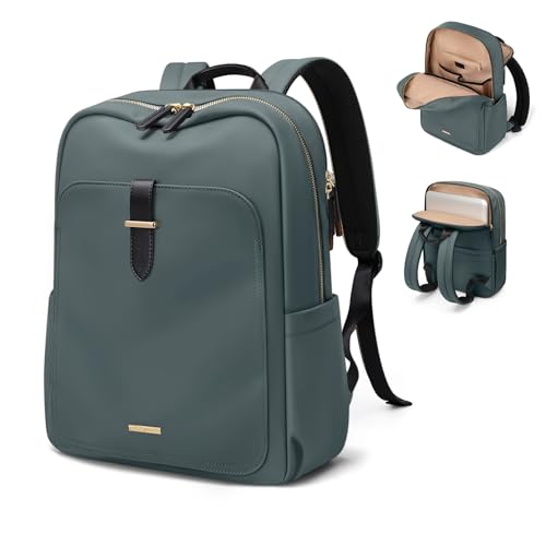 Laptop Backpack for Women,Casual Work Business Backpacks Purse Carry on Travel Backpack,17.3 Inch,Dark Green - color: A-dark Green, size: 17.3 Inch