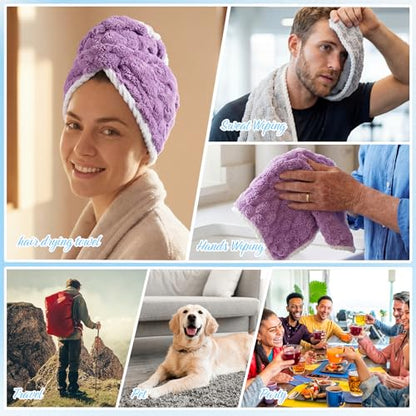Peryiter 6 Pcs Hand Towels Set Small Microfiber Quick Dry Soft Hand Towel with Hanging Loop Absorbent Decorative Cleaning Bath Towels for Bathroom Kitchen Shower Spa Gym Travel Supplies 13.8''x29.5''