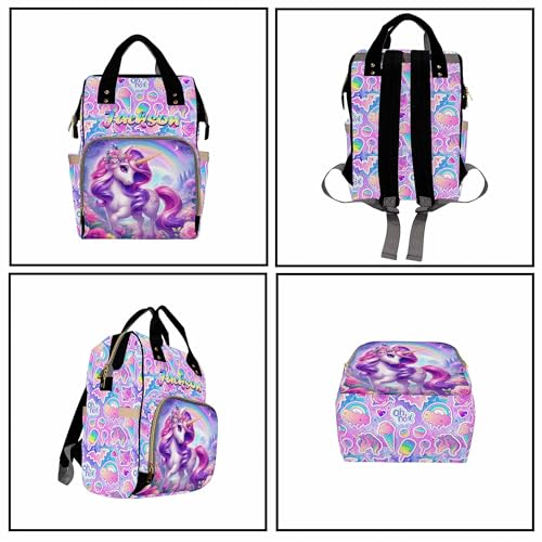 Custom Diaper Bag for Girls Personalized Diaper Bag Backpack &Insulated Water Bottle with Name Custom Monogram Baby Travel Bag Nursing Diaper Mommy Backpack with Adjustable Shoulder Straps Nappy Bag - color: Design 11