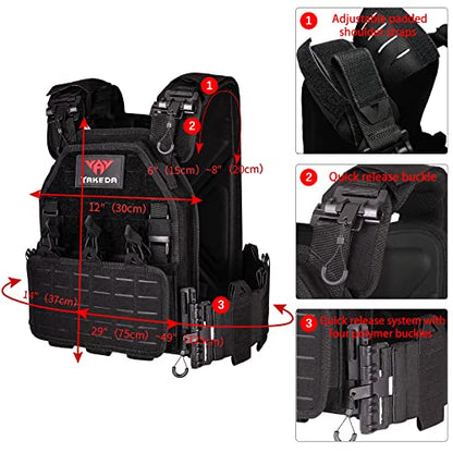 YAY YAKEDA Quick Release Tactical Laser-Cutting Vest Multicam Lightweight Vest - color: Green