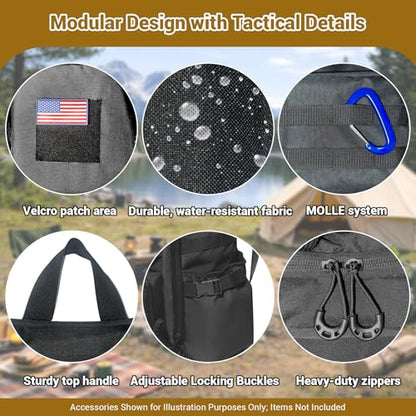 kokkoya 40l Slim Tactical Backpack with Laptop Compartment Molle System Webbing Lightweight Bag for Men Travel Hiking Camping Everyday Carry 17 inch Laptop Black - color: Black