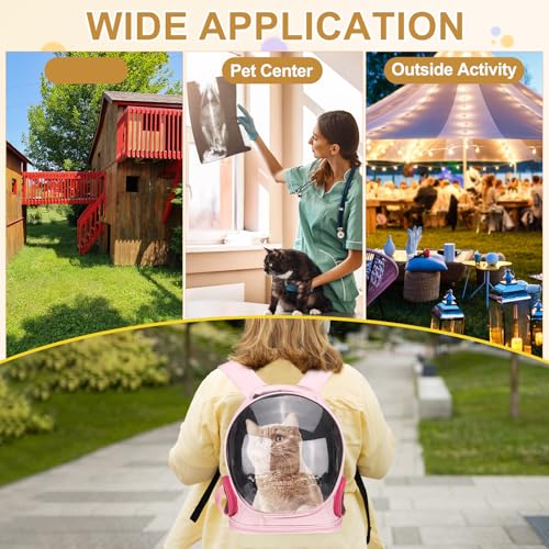 Pet Backpack Carrier, Portable and Ventilated, Oxford Cloth, Dog Cat Travel Bag with Transparent Cover 12.99", (Blue, 1 Pcs), Intended for Hiking/Camping/Traveling - color: Blue