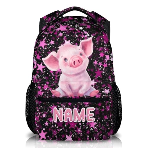Girls Backpack Custom Pig Bookbag for Children Personalized Casual Animal Backpacks, Leisure Large Capacity Bookbags for Vacation Travel School - color: Pink3