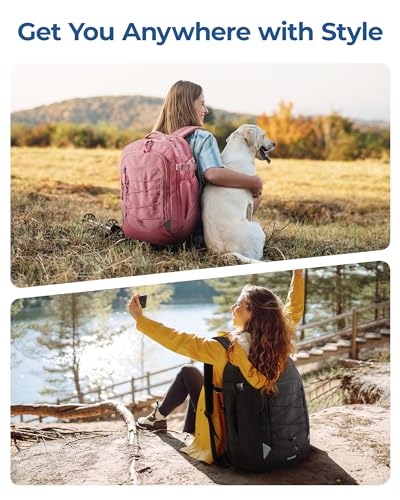 BAGSMART Carry On Travel Backpack, 17.3 Inch Large Travel backpack Carry On Flight Approved, Personal Item Backpack Travel Bag With Shoe Bag, 27L Water Resistant Casual Daypack, Black - color: Black, size: 17.3 Inch