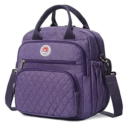 Insulated Lunch Bag Rucksack for Women/Men, 3 carrying way Lunch Tote, Large Waterproof Cooler Box with Side pockets for Adults, Work, Beach, Picnic, Purple - color: Purple