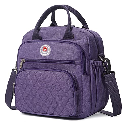 Insulated Lunch Bag Rucksack for Women/Men, 3 carrying way Lunch Tote, Large Waterproof Cooler Box with Side pockets for Adults, Work, Beach, Picnic, Purple - color: Purple