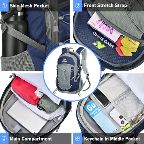N NEVO RHINO Hiking Backpack 20L Water Resistant Outdoor Day Pack,Lightweight Travel Small Backpack for Men Women - color: Royalblue