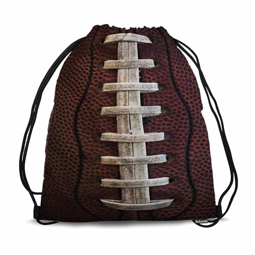 Drawstring Bag American Football Waterproof Basketball Bag Ball with Visible Laces Stitches Pigskin Pattern Stroage Shoes Ball - color: Football