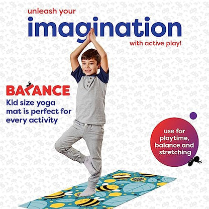 Antsy Pants Yoga Mat for Stretching and Yoga - color: Yellow Bumble Bees