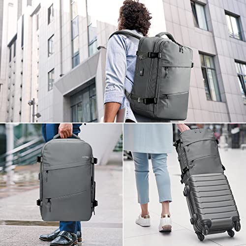 HOMIEE Travel Laptop Backpack for Men Women, Personal Item Carry On Bag, Dry Wet Separation, Weekender Business Hiking Camping College Bag, Mochila de Viaje, Grey - color: Grey, size: X-Large