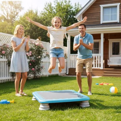 Mini Trampoline for Kids, Rebounder Bouncing Board with Non-Slip Base, Sensory Balance & Bounce Jumping Toy, Gift for 3-12 Boys & Girls Max Load 200 lbs - color: Light Blue