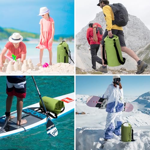 20L/30L Dry Bag Large Waterproof Bag Roll-Top Heavy Duty Fishing Duffel Bag with Durable Straps for Kayaking Paddle boarding Boating Rafting Fishing - color: Green, size: 20L