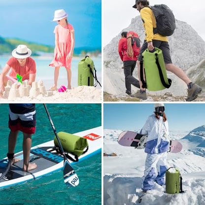 20L/30L Dry Bag Large Waterproof Bag Roll-Top Heavy Duty Fishing Duffel Bag with Durable Straps for Kayaking Paddle boarding Boating Rafting Fishing - color: Green, size: 20L
