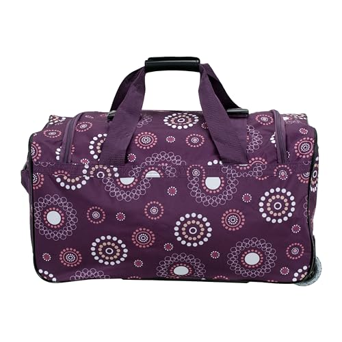 Rockland Rolling Duffel Bag, Black, 22" - color: Purple Pearl, size: 22"