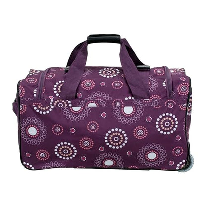 Rockland Rolling Duffel Bag, Black, 22" - color: Purple Pearl, size: 22"