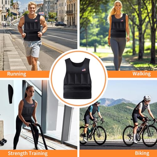 Wolliwa Adjustable Weighted Vest for Men Women,2-30 Lbs Adjustable Weighted Vest with Straps Womens Running Weight Vest for Walking Strength Training Fitness - size: Adjustable 2-30 Lbs