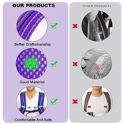 Clear Backpack Heavy Duty Large Transparent Backpack with Reinforced Bottom for College, Travel, Workplace Security - Purple - color: Purple