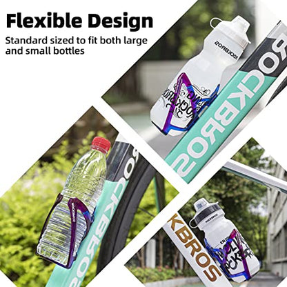 ROCKBROS Bike Water Bottle Holder Ultra-Light Bicycle Bottle Cages with Screws Tool, Universal Bike Cup Holder Rack for Road MTB Bikes… - color: Purple-Blue, size: Standard