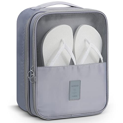 Mossio Shoe Bag Holds 3 Pair of Shoes for Travel and Daily Use Storage Pouch - color: Grey