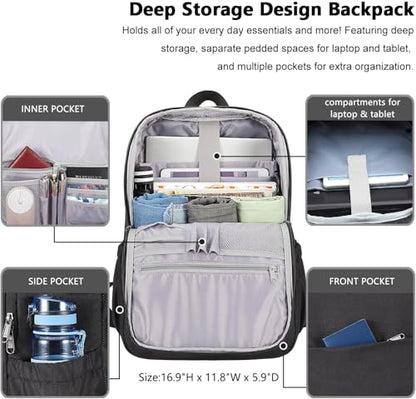 MAXTOP Deep Storage Laptop Backpack Business Anti-theft Backpacks[Water Resistant] College Computer Bookbag Fits 15 Inch Laptop Black - color: Black, size: 15.6 inch, style: Daypack Backpacks