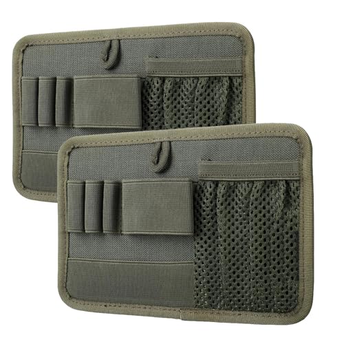 Tactical Bag Insert Panel Organizer - Hook and Loop Modular Utility Admin Panel for Backpack, Vest, Pack | EDC Organizer with Elastic Webbing & Mesh Pocket - color: Green